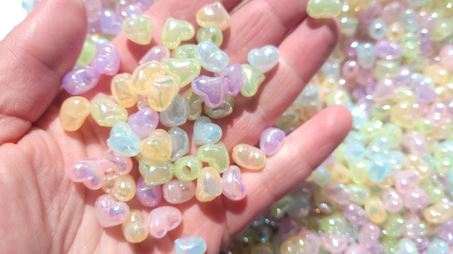 Puffy Heart Beads with Large Hole - Perfect for thicker threads