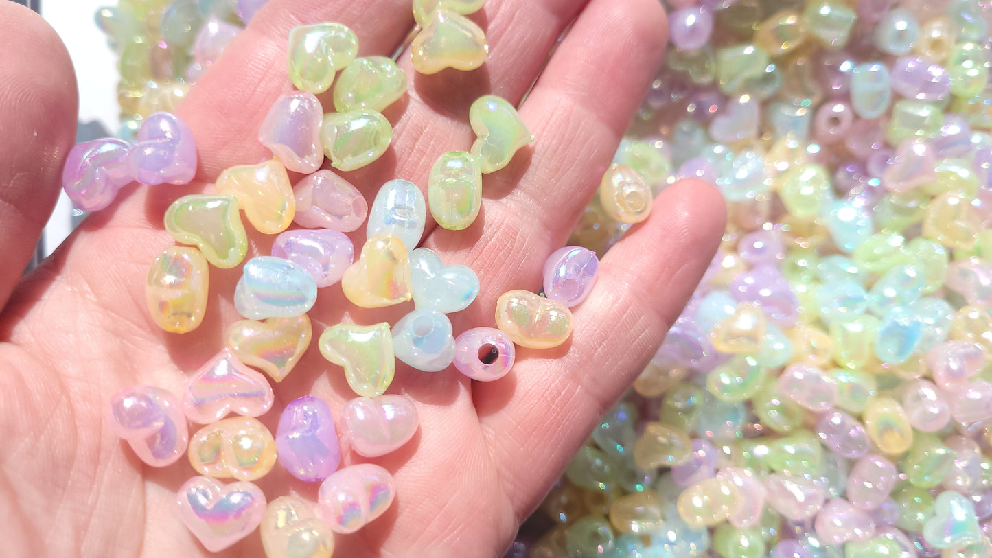 Puffy Heart Beads with Large Hole - Perfect for thicker threads