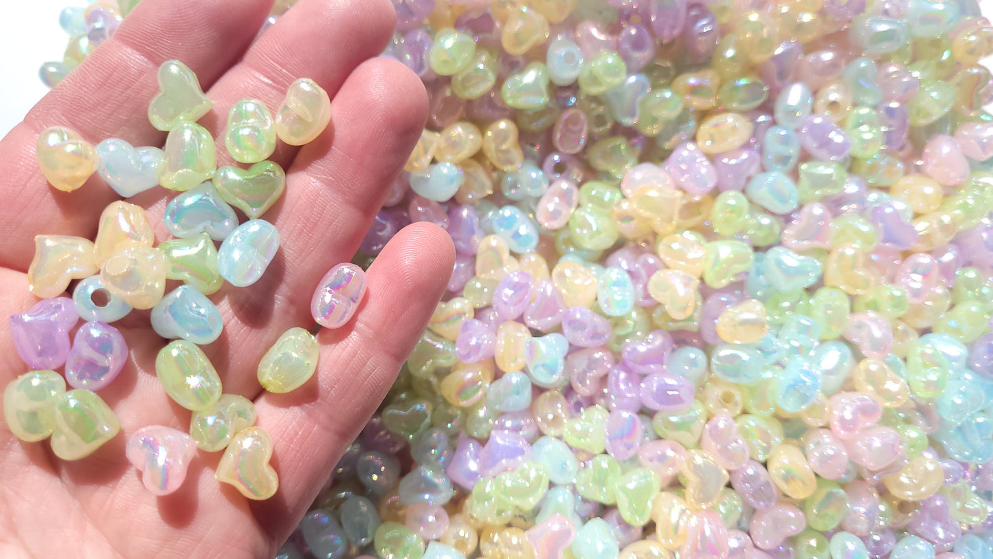 Puffy Heart Beads with Large Hole - Perfect for thicker threads