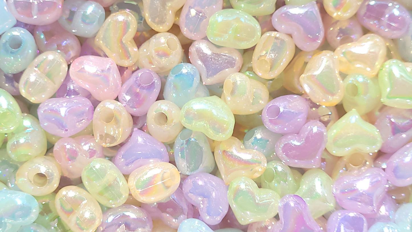 Puffy Heart Beads with Large Hole - Perfect for thicker threads