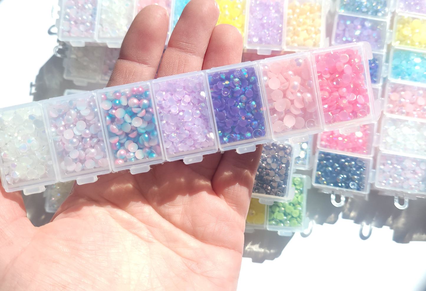 Diamante Rhinestone Bling Cabochon Kit - Half Pearl cabochon Kit - Worth over £16