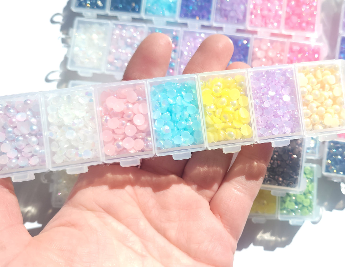 Diamante Rhinestone Bling Cabochon Kit - Half Pearl cabochon Kit - Worth over £16