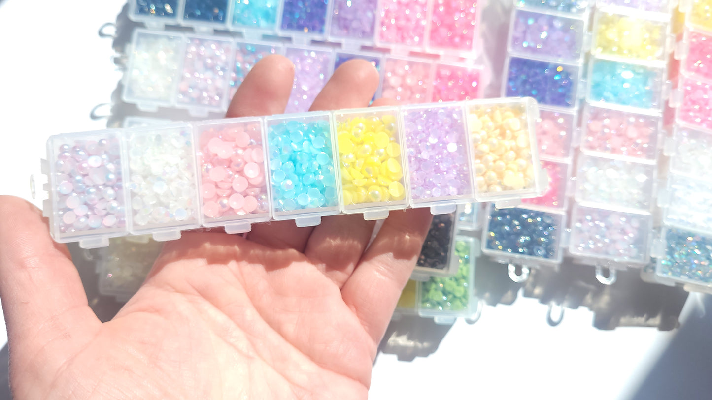 Diamante Rhinestone Bling Cabochon Kit - Half Pearl cabochon Kit - Worth over £16