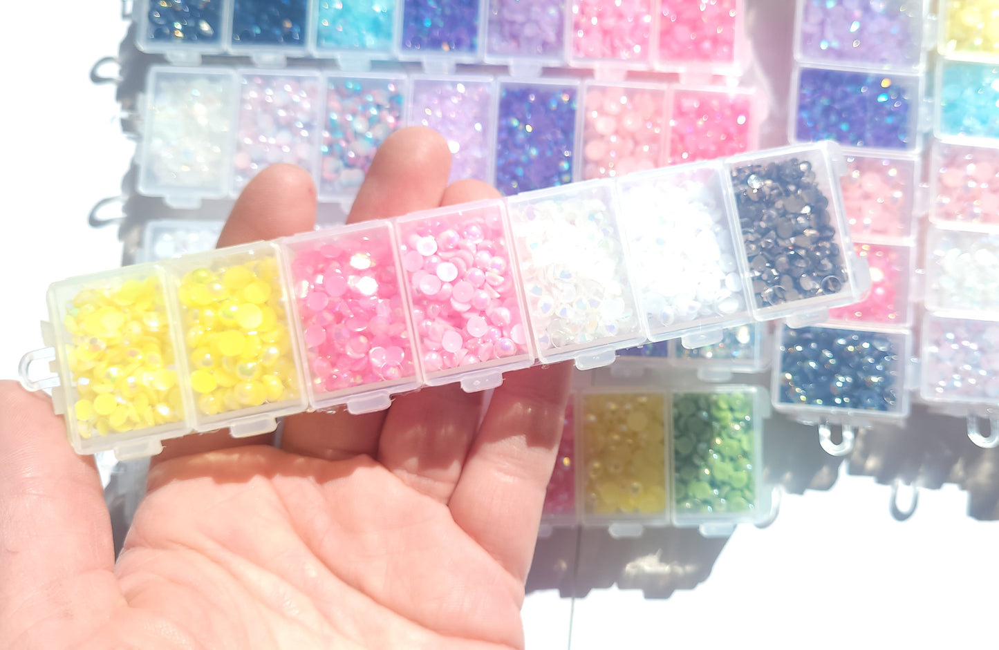 Diamante Rhinestone Bling Cabochon Kit - Half Pearl cabochon Kit - Worth over £16