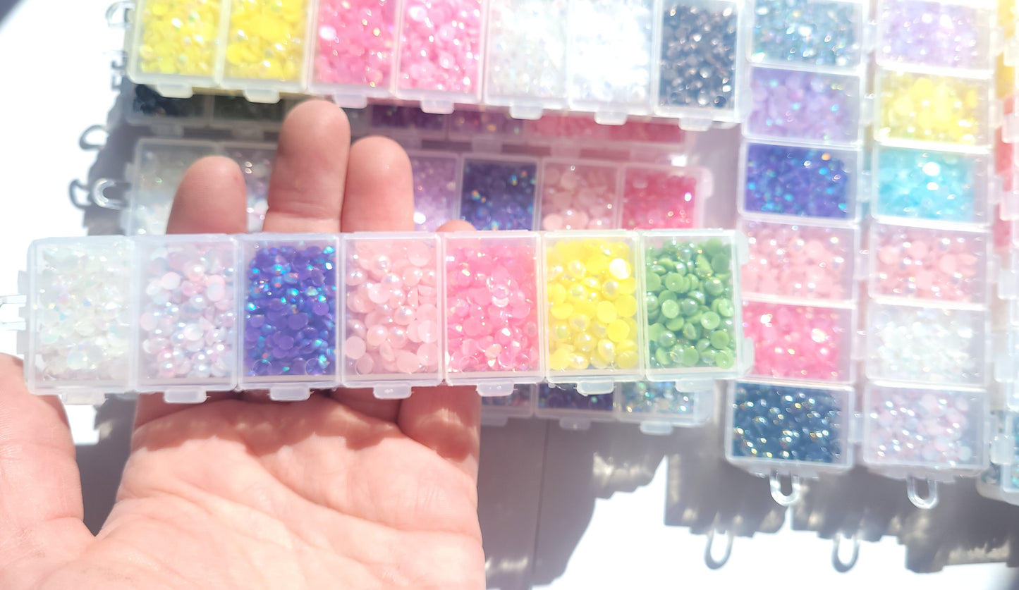 Diamante Rhinestone Bling Cabochon Kit - Half Pearl cabochon Kit - Worth over £16