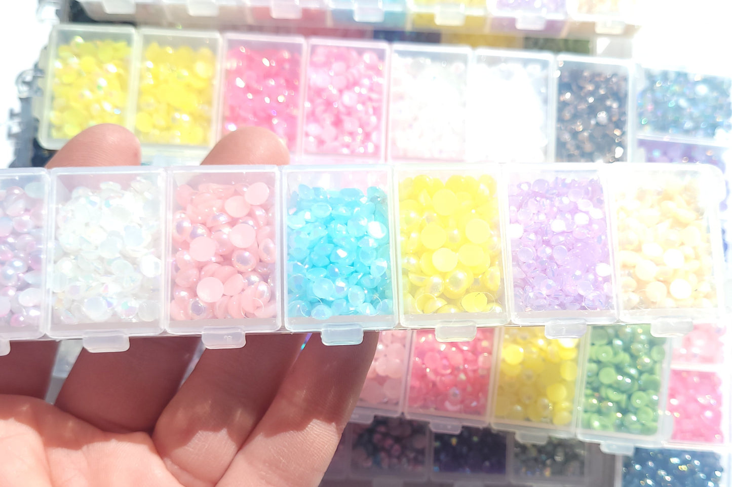 Diamante Rhinestone Bling Cabochon Kit - Half Pearl cabochon Kit - Worth over £16