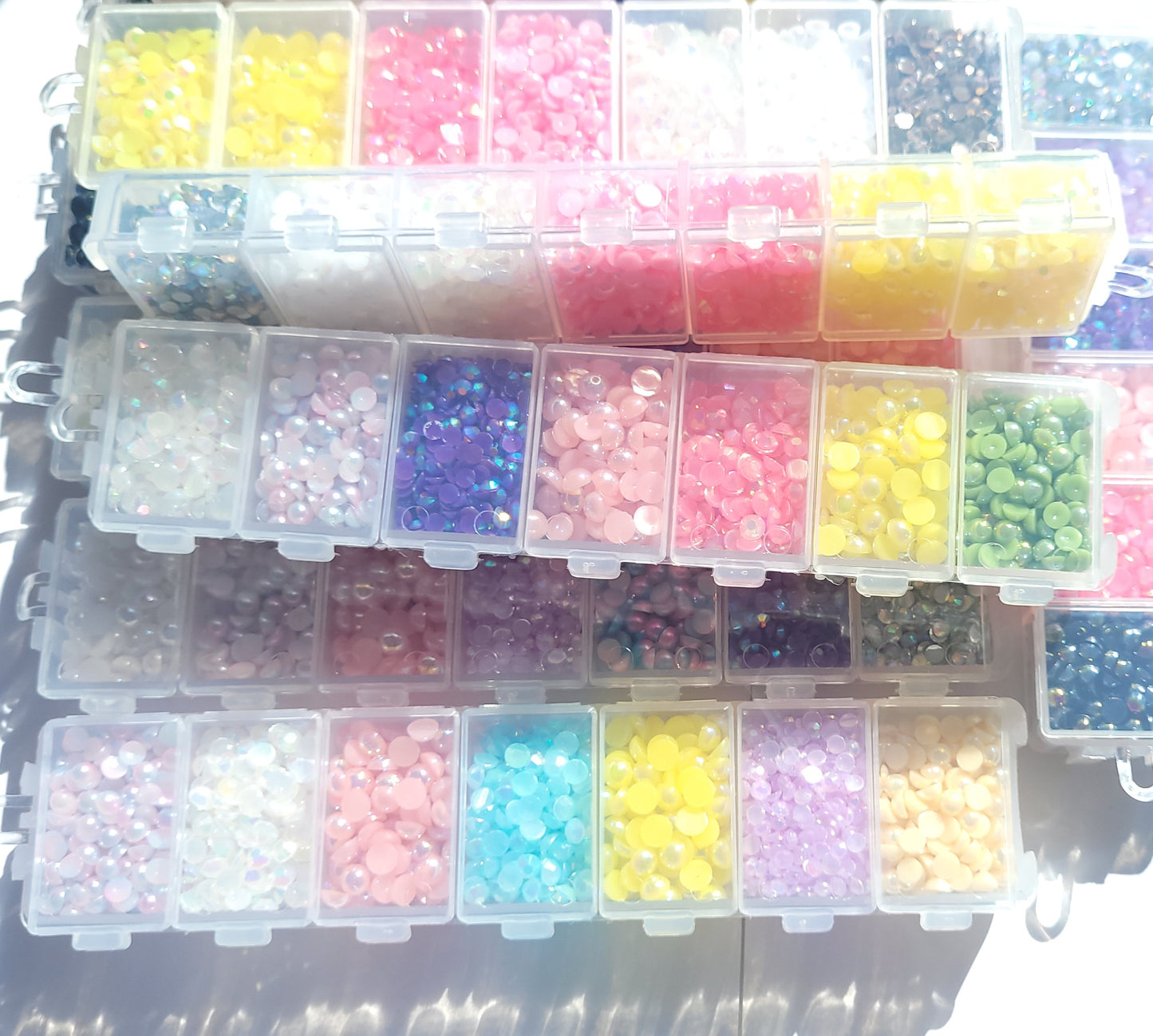 Diamante Rhinestone Bling Cabochon Kit - Half Pearl cabochon Kit - Worth over £16