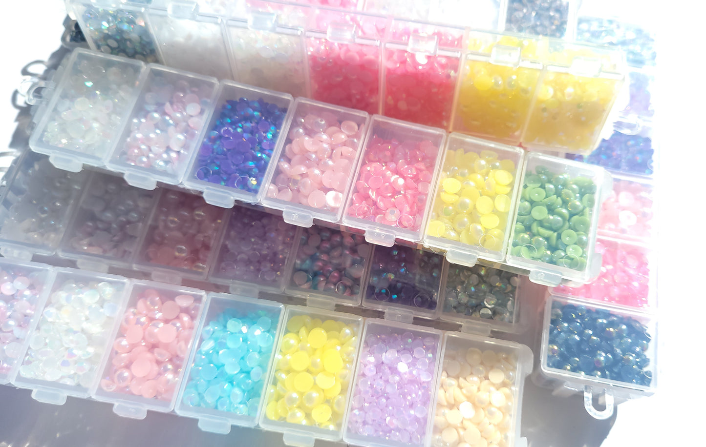 Diamante Rhinestone Bling Cabochon Kit - Half Pearl cabochon Kit - Worth over £16