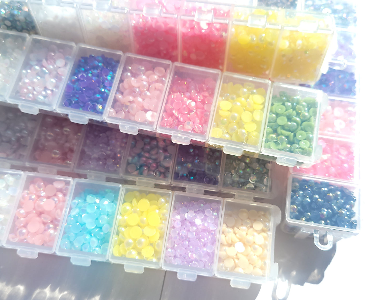 Diamante Rhinestone Bling Cabochon Kit - Half Pearl cabochon Kit - Worth over £16