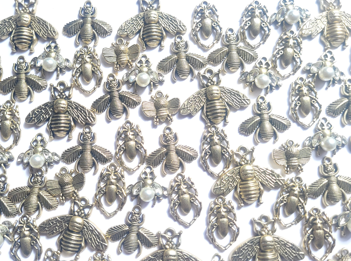 Antique Bronze bee and insect charm mix - Bling charms