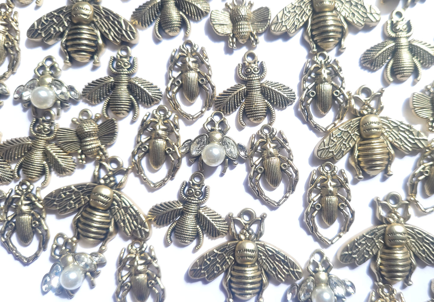 Antique Bronze bee and insect charm mix - Bling charms
