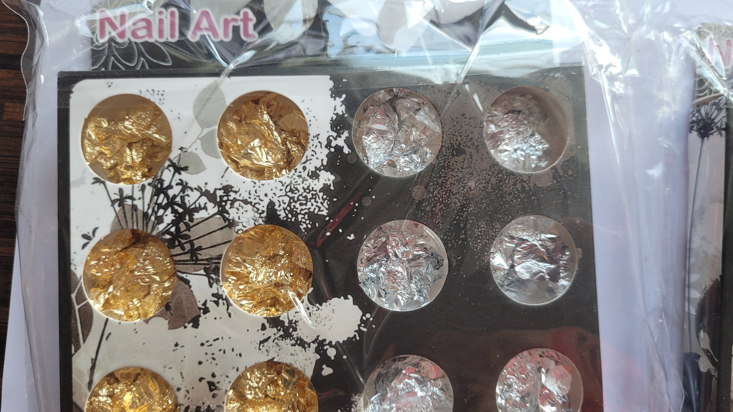 Gold leaf & Silver leaf craft pots for resin fillers , crafting etc