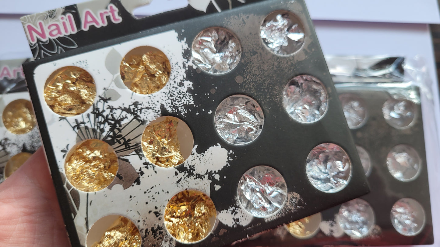 Gold leaf & Silver leaf craft pots for resin fillers , crafting etc