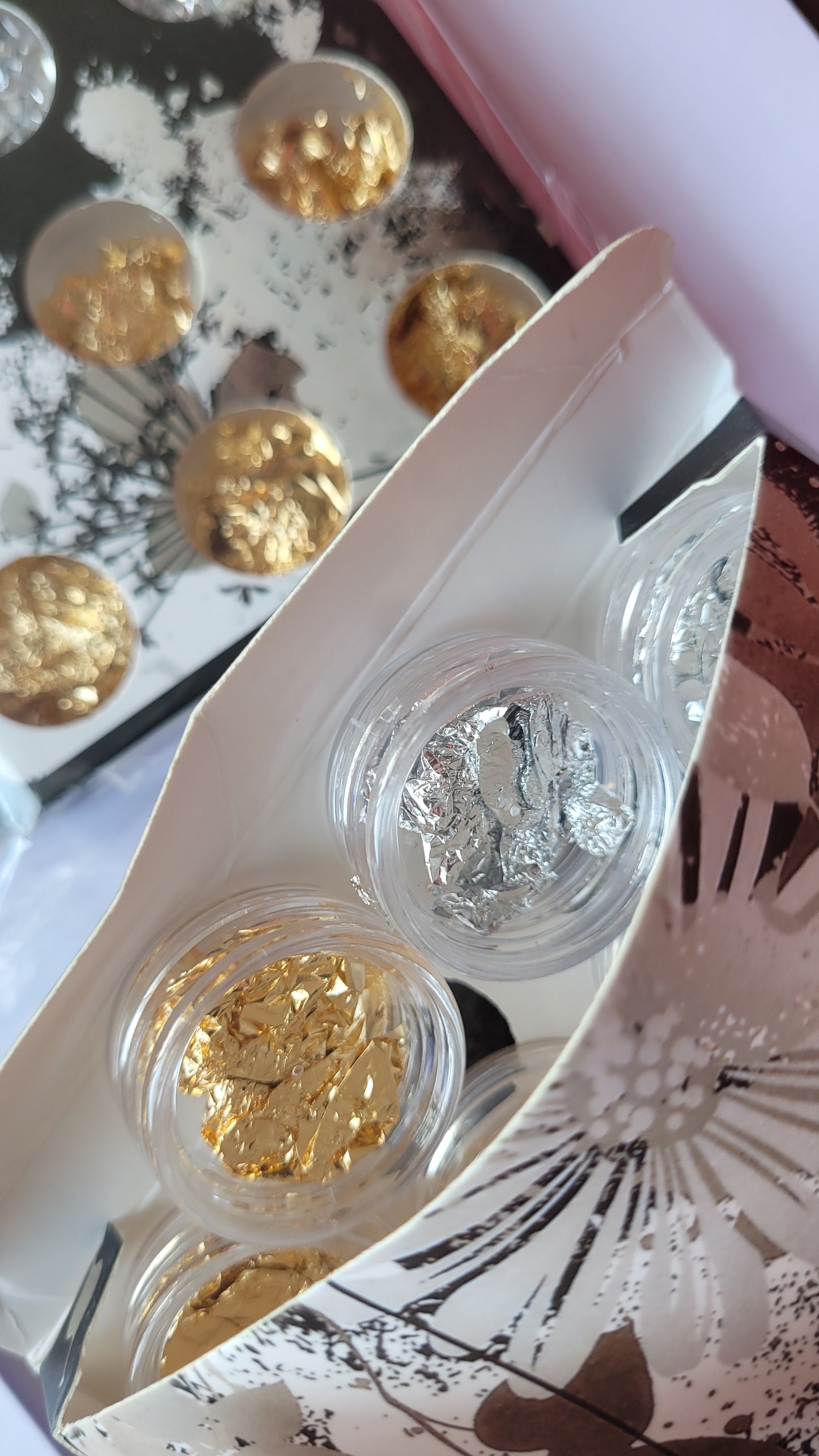 Gold leaf & Silver leaf craft pots for resin fillers , crafting etc