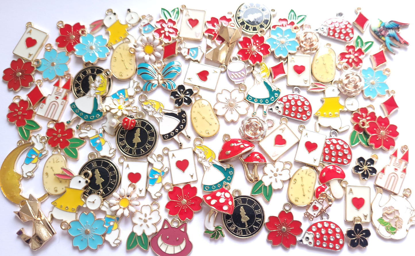 Enamel Charms - Alice Charm Set - Choose amount