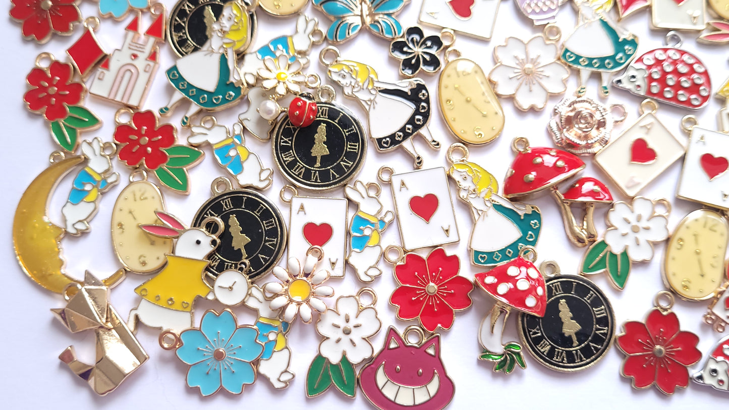 Enamel Charms - Alice Charm Set - Choose amount