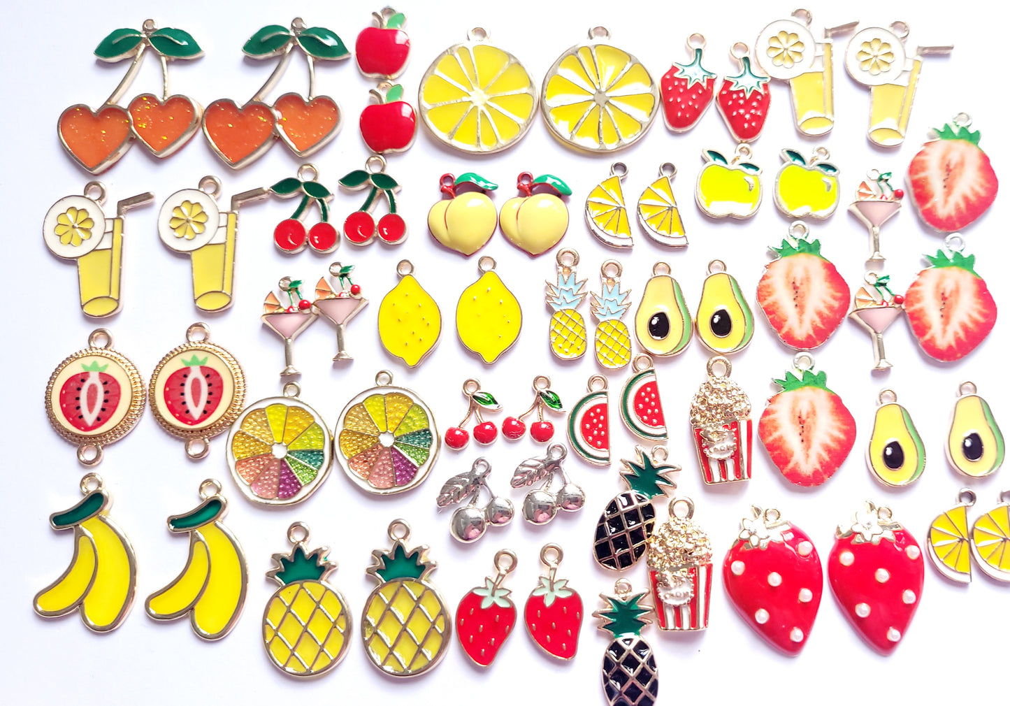 Enamel Charms - Fruit Charms - Jewellery Making Charms - Choose Amount