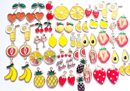 Enamel Charms - Fruit Charms - Jewellery Making Charms - Choose Amount