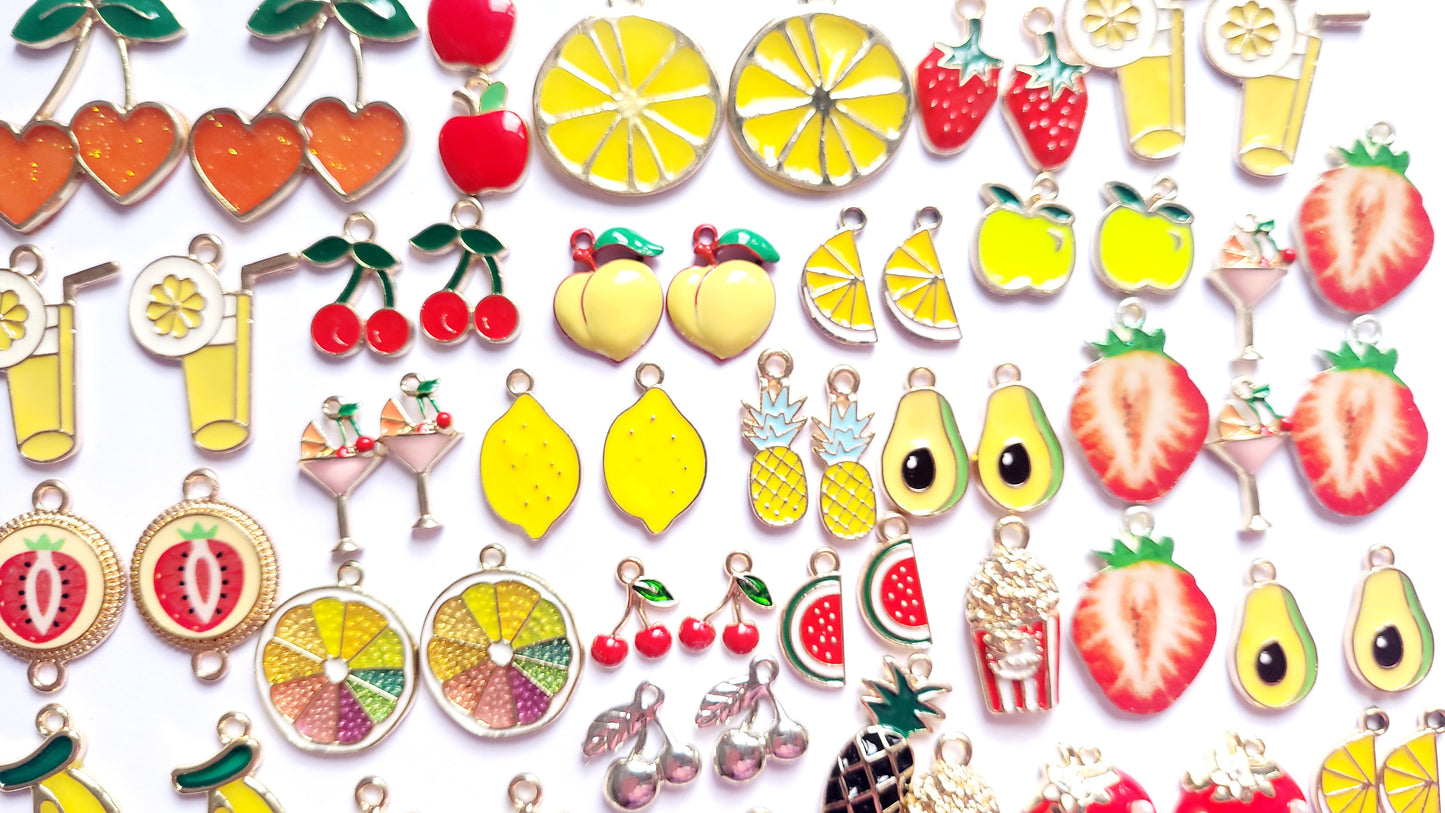 Enamel Charms - Fruit Charms - Jewellery Making Charms - Choose Amount