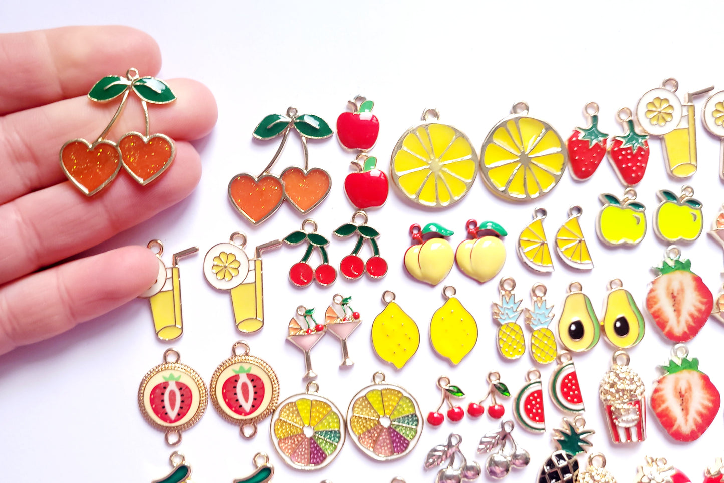 Enamel Charms - Fruit Charms - Jewellery Making Charms - Choose Amount