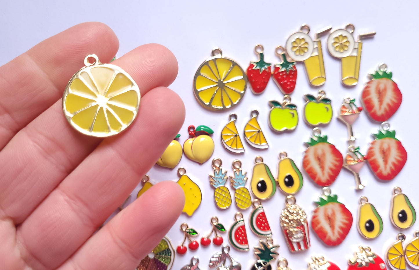 Enamel Charms - Fruit Charms - Jewellery Making Charms - Choose Amount