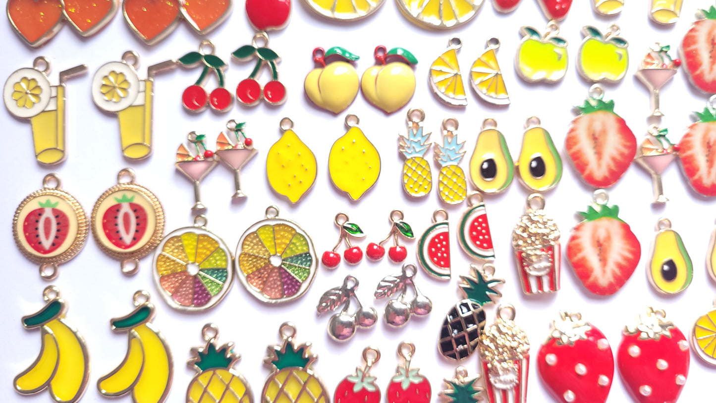 Enamel Charms - Fruit Charms - Jewellery Making Charms - Choose Amount