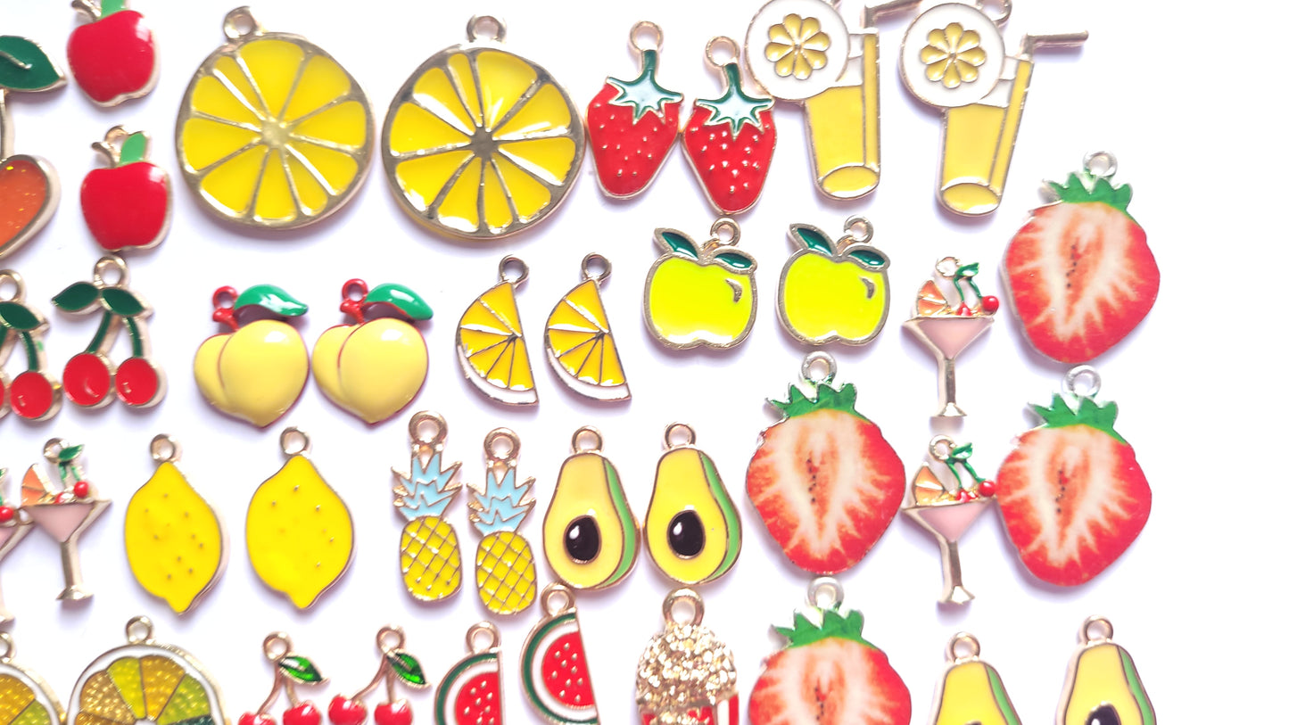 Enamel Charms - Fruit Charms - Jewellery Making Charms - Choose Amount