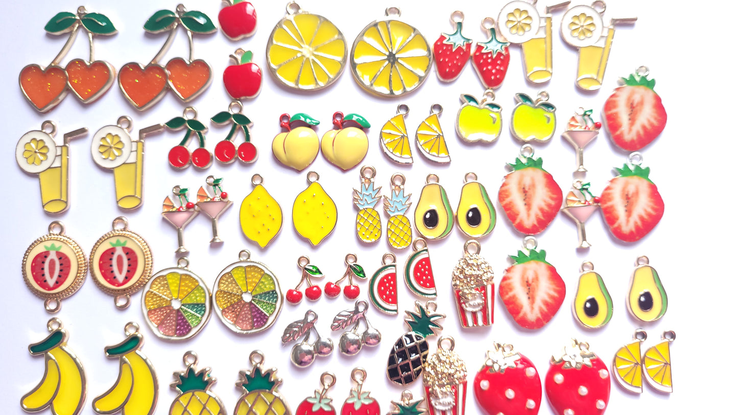 Enamel Charms - Fruit Charms - Jewellery Making Charms - Choose Amount