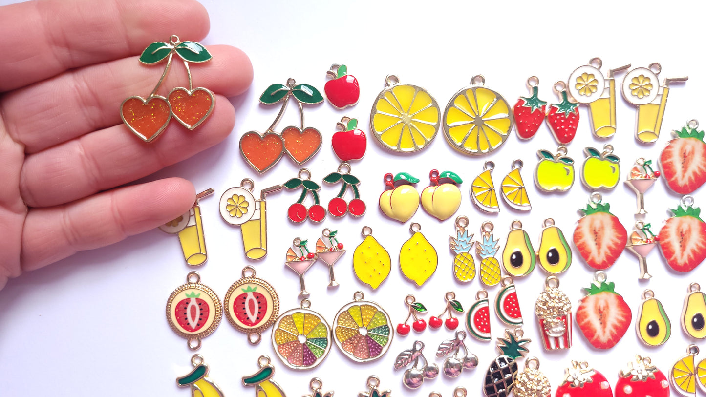 Enamel Charms - Fruit Charms - Jewellery Making Charms - Choose Amount