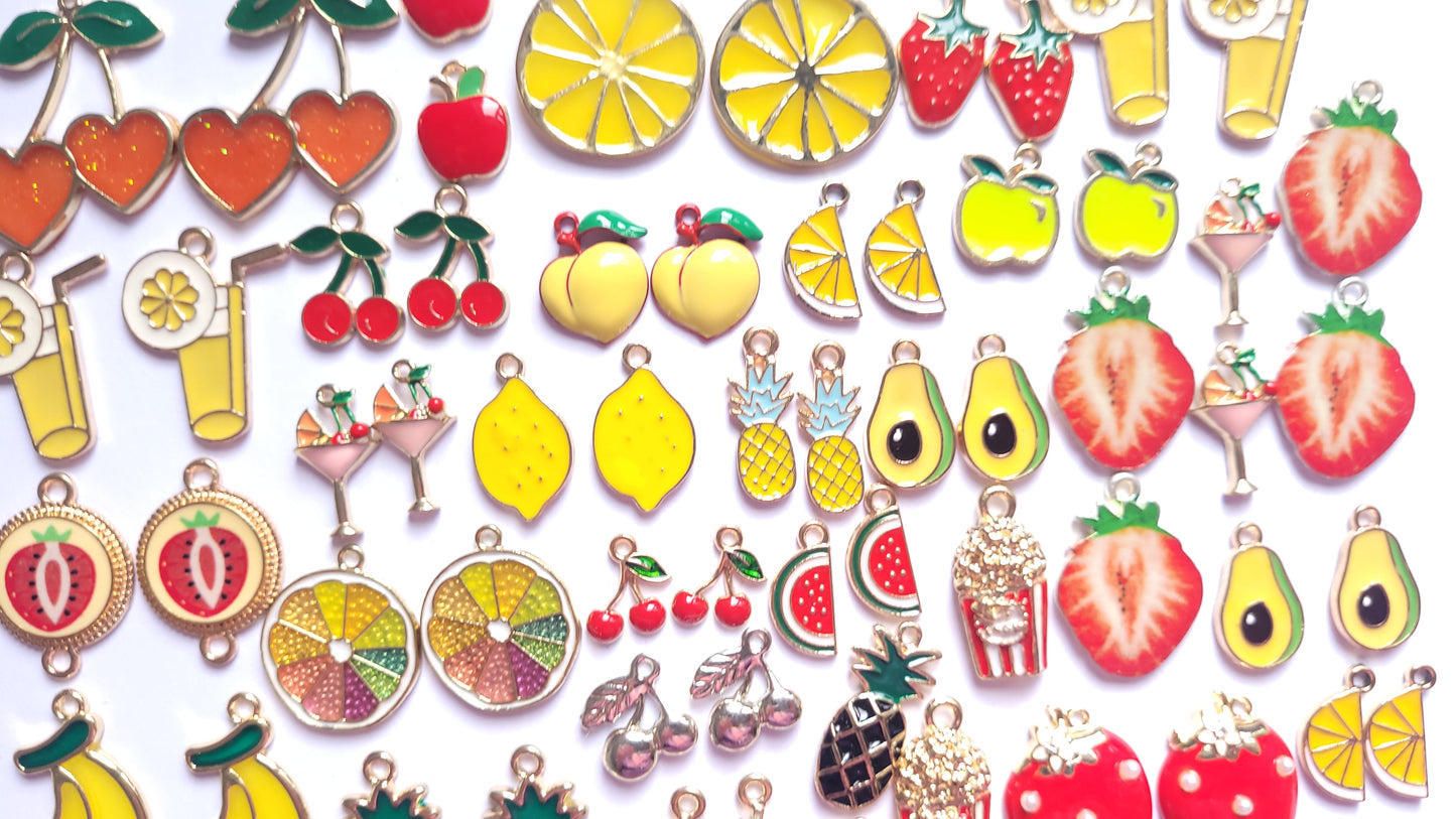 Enamel Charms - Fruit Charms - Jewellery Making Charms - Choose Amount