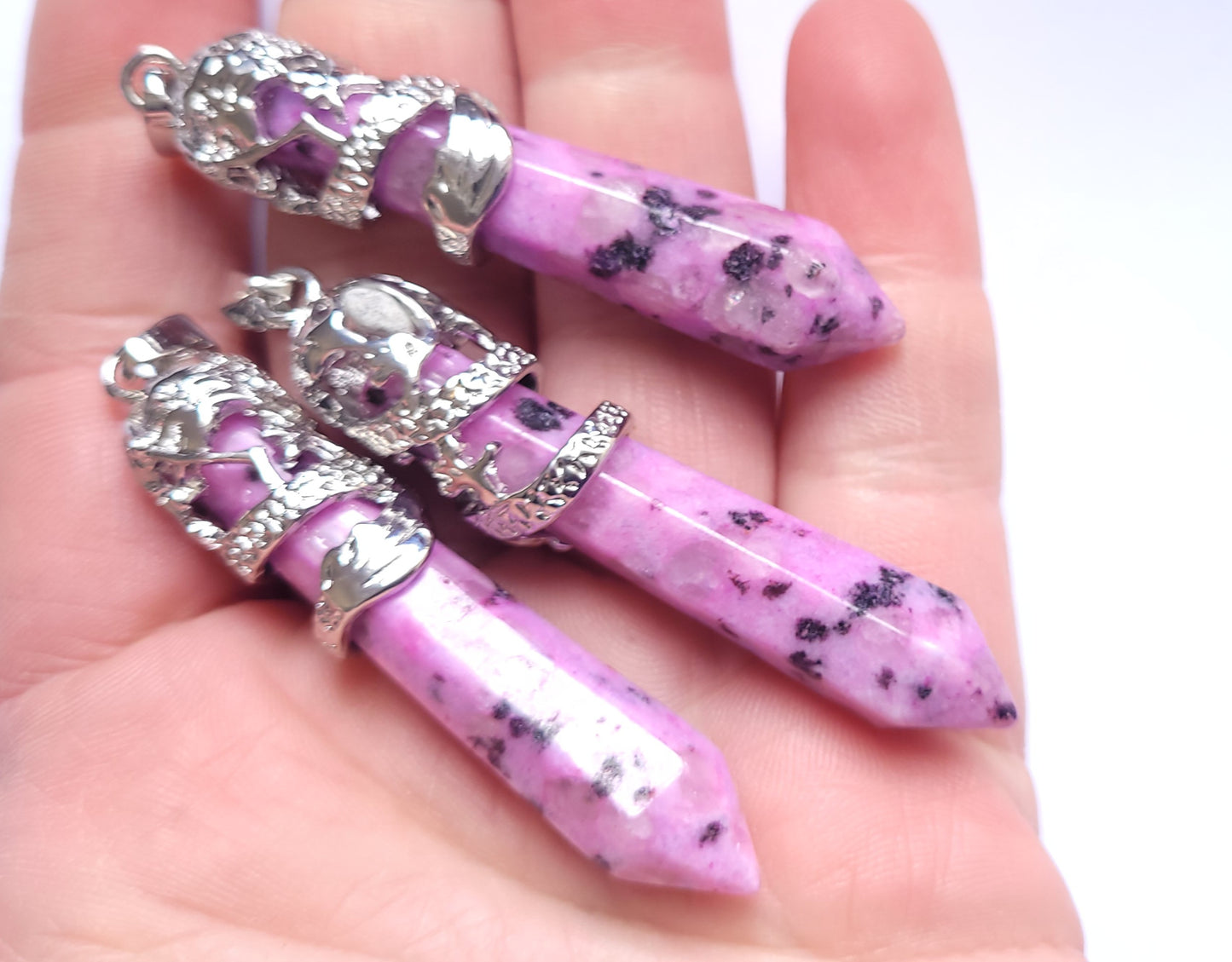 Crystal Pendant - Rhodonite