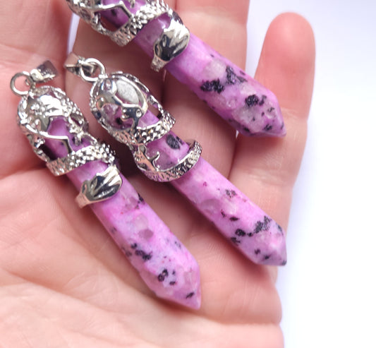 Crystal Pendant - Rhodonite