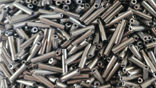Bugle silver gunmetal glass seed tube beads