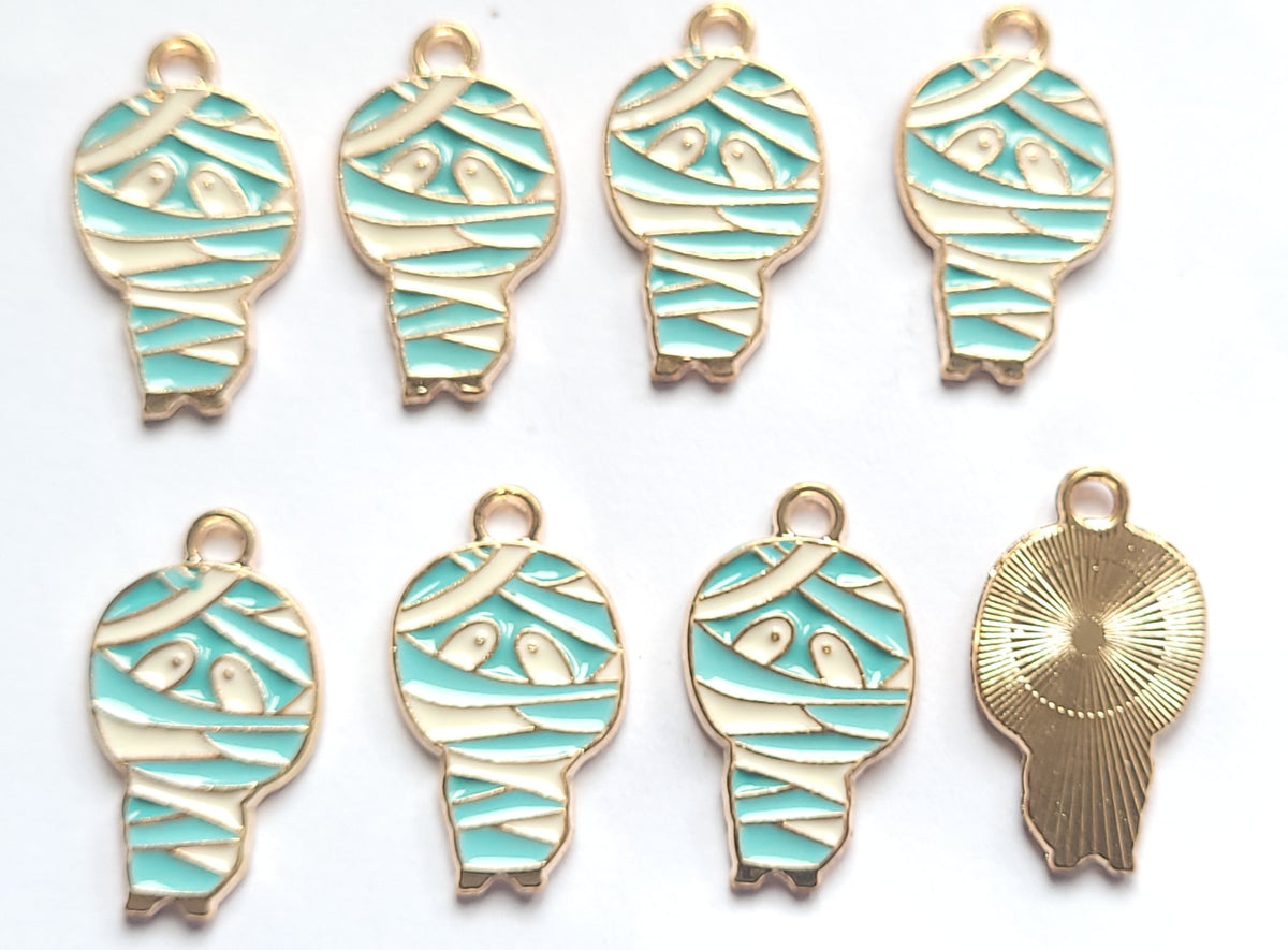 Mummy Halloween charm - enamel jewellery charm