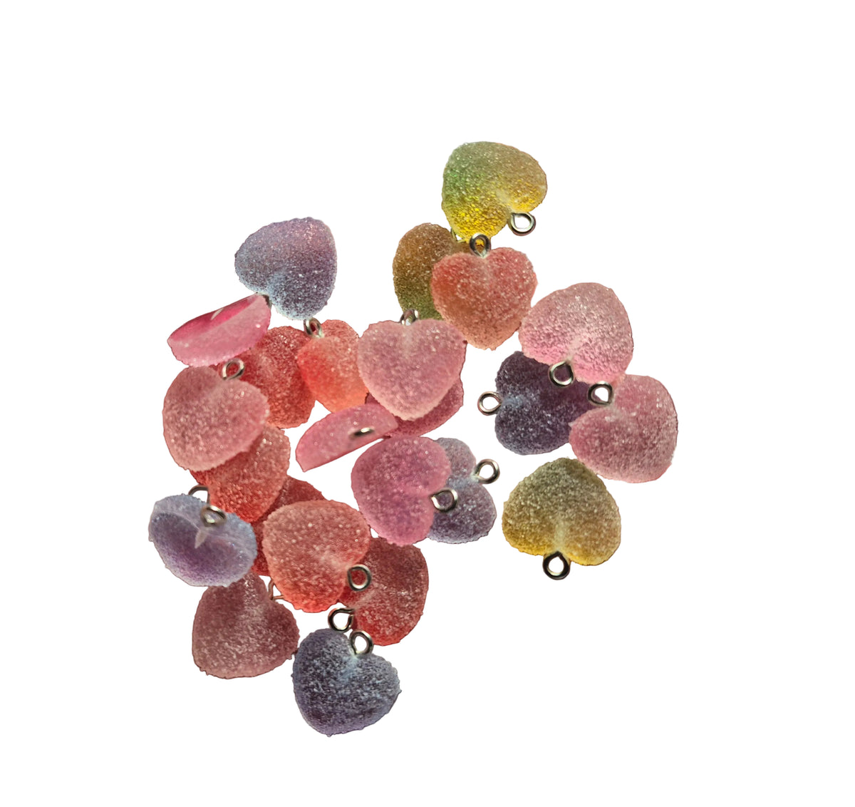 Toned Candy heart charm - Jewellery Making - Fake candy - mixed