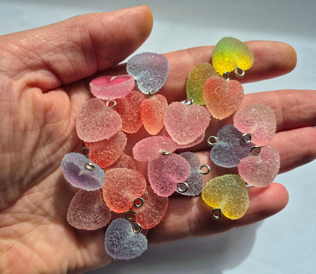 Toned Candy heart charm - Jewellery Making - Fake candy - mixed
