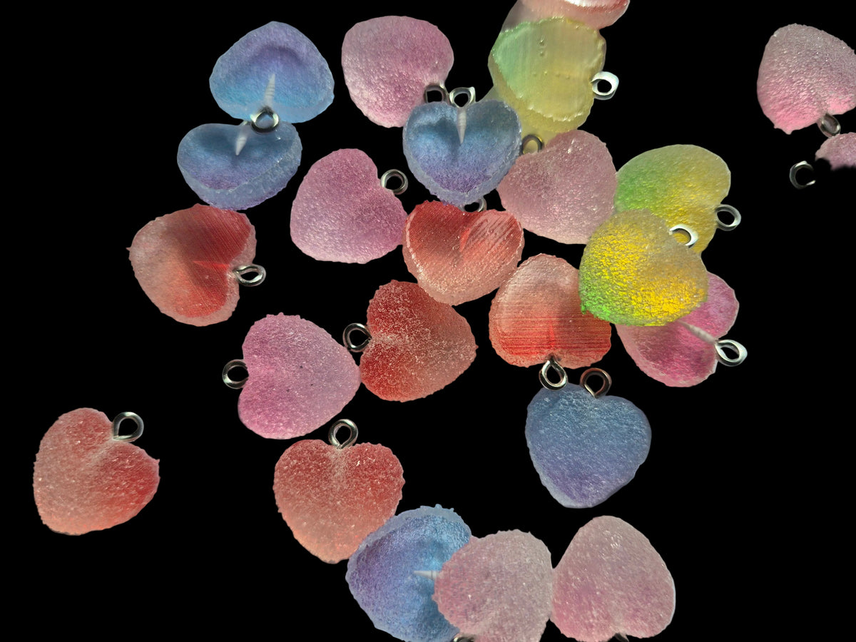 Toned Candy heart charm - Jewellery Making - Fake candy - mixed