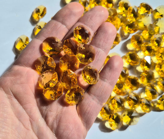 Gold glass chandelier links  connector beads