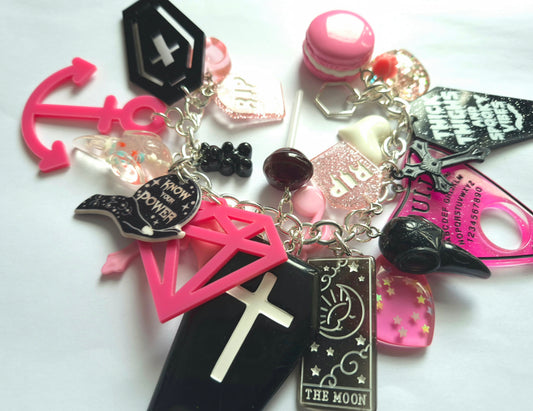 Loaded Charm Bracelet - Pink and Black - Thick Thighs