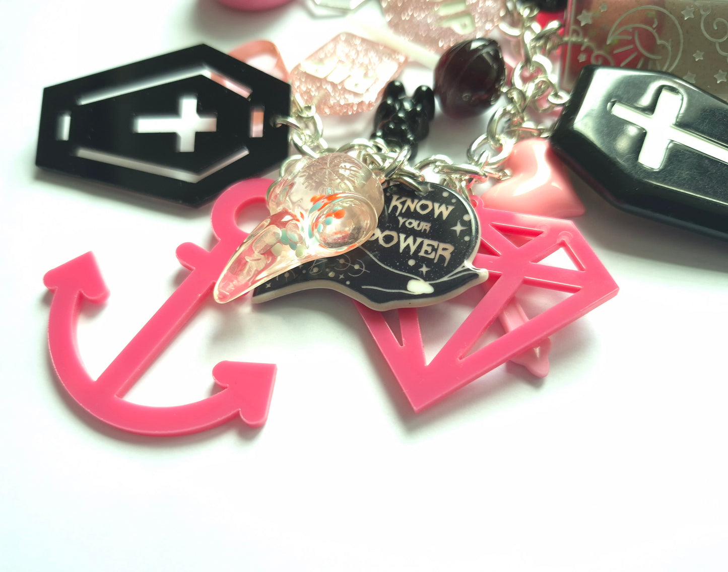 Loaded Charm Bracelet - Pink and Black - Thick Thighs