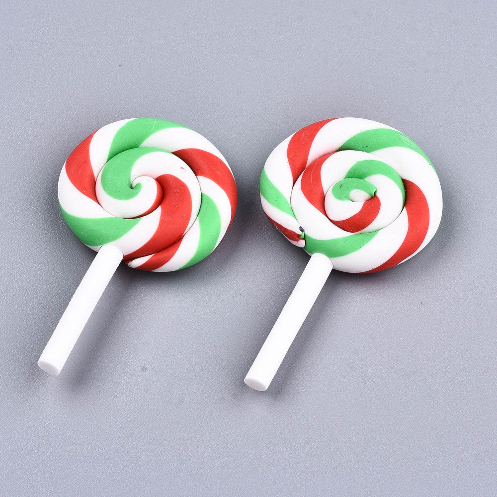 Lollipop Cabochons - 5 pieces - Christmas Crafts