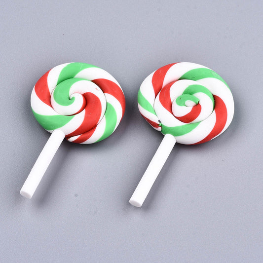 Lollipop Cabochons - 5 pieces - Christmas Crafts