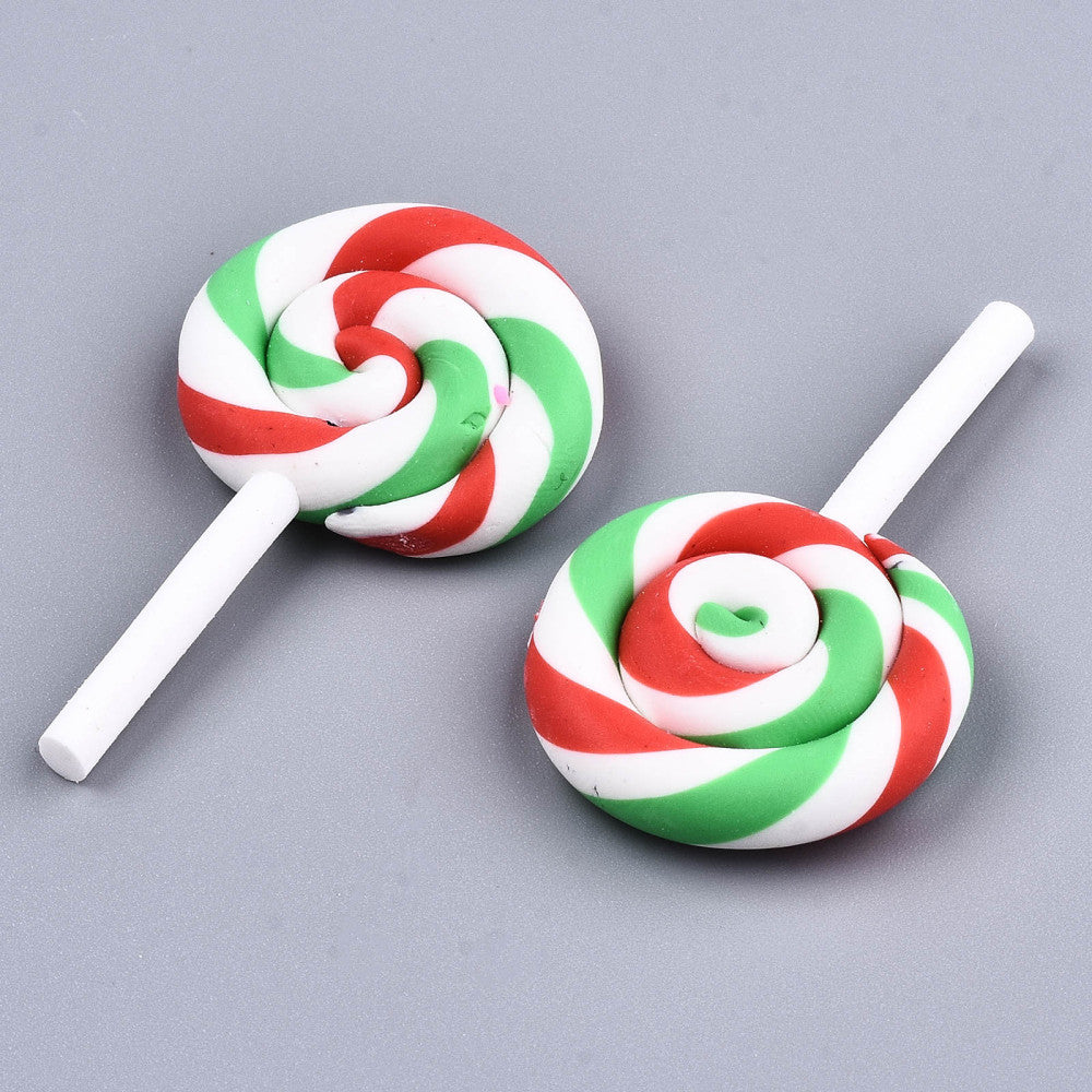 Lollipop Cabochons - 5 pieces - Christmas Crafts