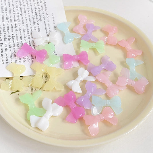Large Bow beads - jelly style pastel beads