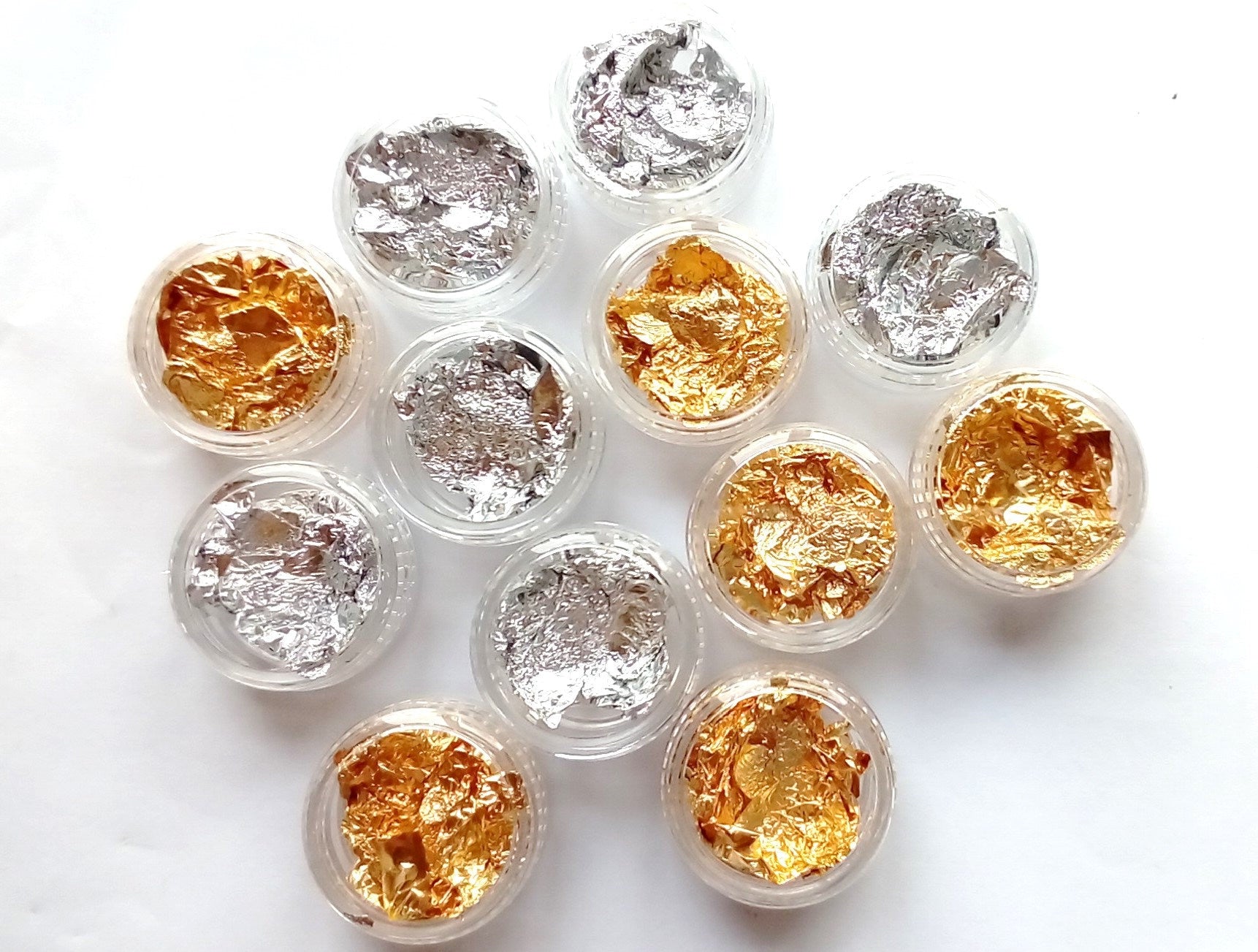 Pot of gold leaf - for UV epoxy resin and more - mold creations - kawaii craft supplies, gold foil and silver foil, silver leaf