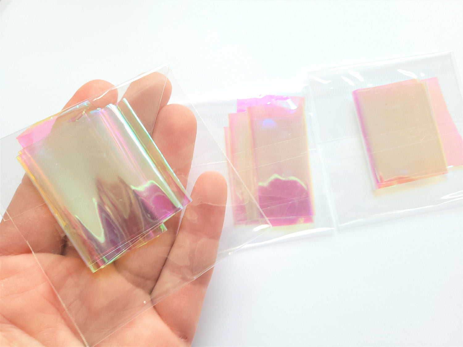 3 packs of decal rainbow acrylic sheet for resin crafts, sold per folded sheet, use in moulds,