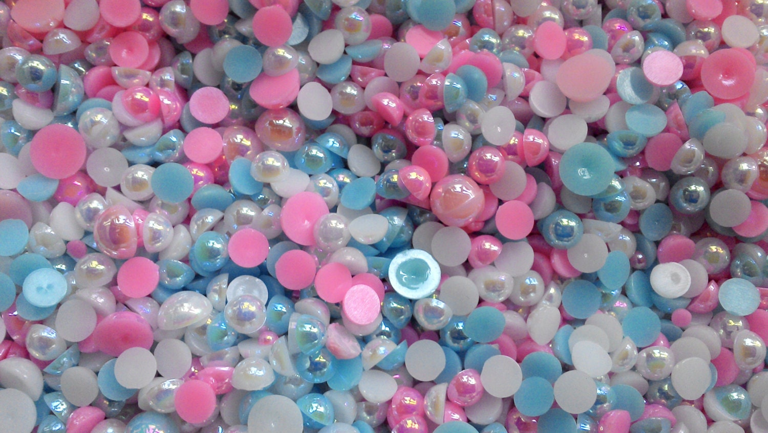 Candy half pearl cabochon mix, 10g/20g/50g packs, craft supplies