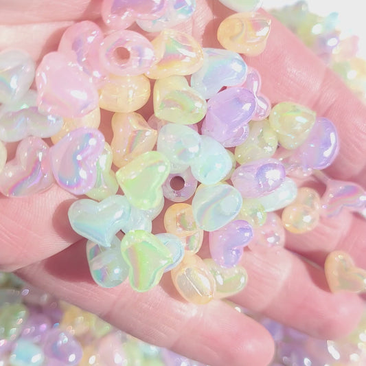 Puffy Heart Beads with Large Hole - Perfect for thicker threads