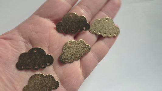 Gold plated cloud connector charm