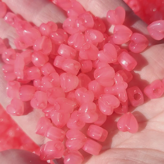 Mini Heart Beads with Large Hole